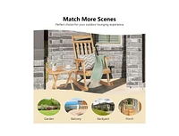 Slickblue Front Porch Rocking Chair and Foldable Table Set for Outdoors