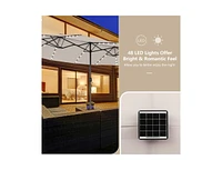 Slickblue Double-Sided Patio Umbrella with 48 Led Lights for Evening Outdoor Shade
