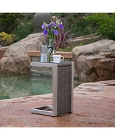 Sleek Aluminum C-Shape Side Table for Modern Outdoor Spaces
