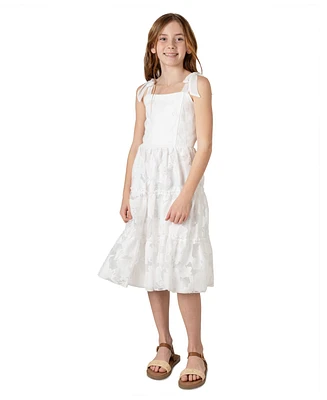 Rare Editions Big Girls Floral Burnout Organza Dress