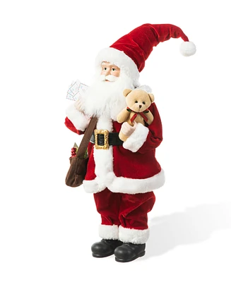 Glitzhome 18 H Christmas Mail Santa Figurine with Porcelain Face