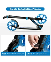 Costway Folding Sports Kick Scooter w/Led Wheels for Kids Teens