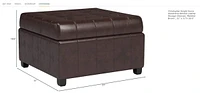 Streamdale Furniture Plush Upholstered Tufted Ottoman with Hidden Storage