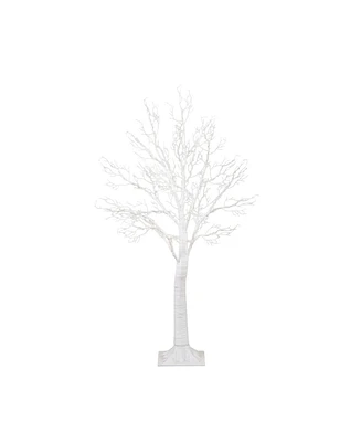 Nearly Natural 4ft. Pre-Lit Artificial White Twig Tree with 160 Warm White Led Lights