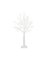 Nearly Natural 4ft. Pre-Lit Artificial White Twig Tree with 160 Warm White Led Lights