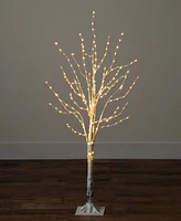 Nearly Natural 4ft. Pre-Lit Artificial White Birch Tree with 240 Color Changing Led Lights