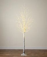 Nearly Natural 8ft. Pre-Lit Artificial White Birch Tree with 500 Warm White Led Lights