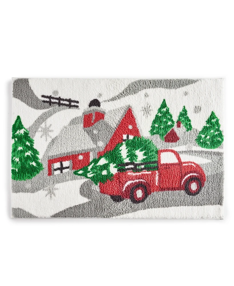 Holiday Lane Truck & Tree Printed Rug, 20" x 30", Exclusively at Macy's