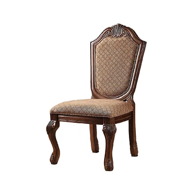 Simplie Fun Chateau De Ville Side Chair (Set-2) in Fabric & Cherry