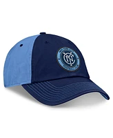 Fanatics Men's Navy/Sky Blue New York City Fc Iconic Blocked Fundamental Adjustable Hat