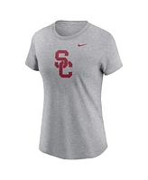 Nike Women's Heather Gray Usc Trojans Primetime Evergreen Logo T-Shirt