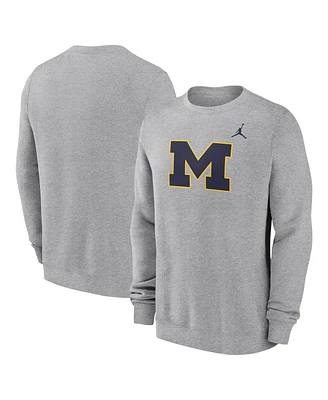 Jordan Men's Michigan Wolverines Primetime Evergreen Fleece Pullover Sweatshirt