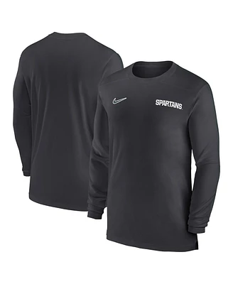 Nike Men's Michigan State Spartans 2024 Sideline Coach Uv Performance Long Sleeve T-Shirt