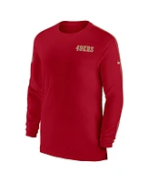 Nike Men's Scarlet San Francisco 49ers Sideline Coach Uv Performance Long Sleeve T-Shirt