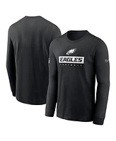 Nike Men's Black Philadelphia Eagles Sideline Performance Long Sleeve T-Shirt