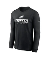 Nike Men's Black Philadelphia Eagles Sideline Performance Long Sleeve T-Shirt