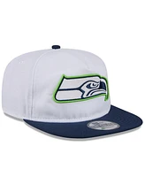 New Era Men's White/Navy Seattle Seahawks 2024 Nfl Training Camp Golfer Snapback Hat