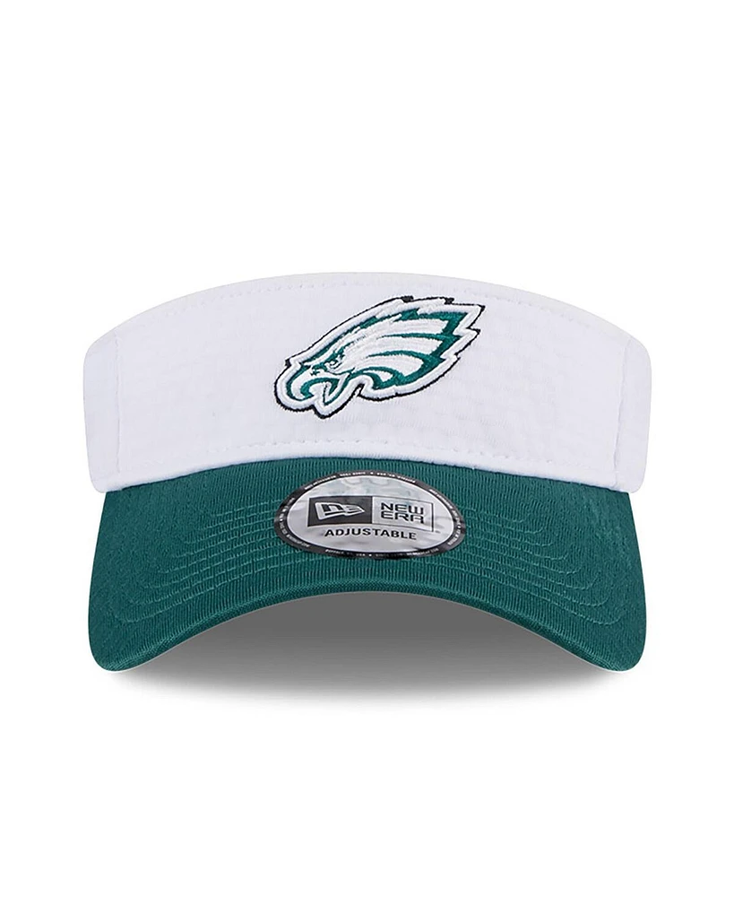 New Era Men's White/Midnight Green Philadelphia Eagles 2024 Nfl Training Camp Adjustable Visor
