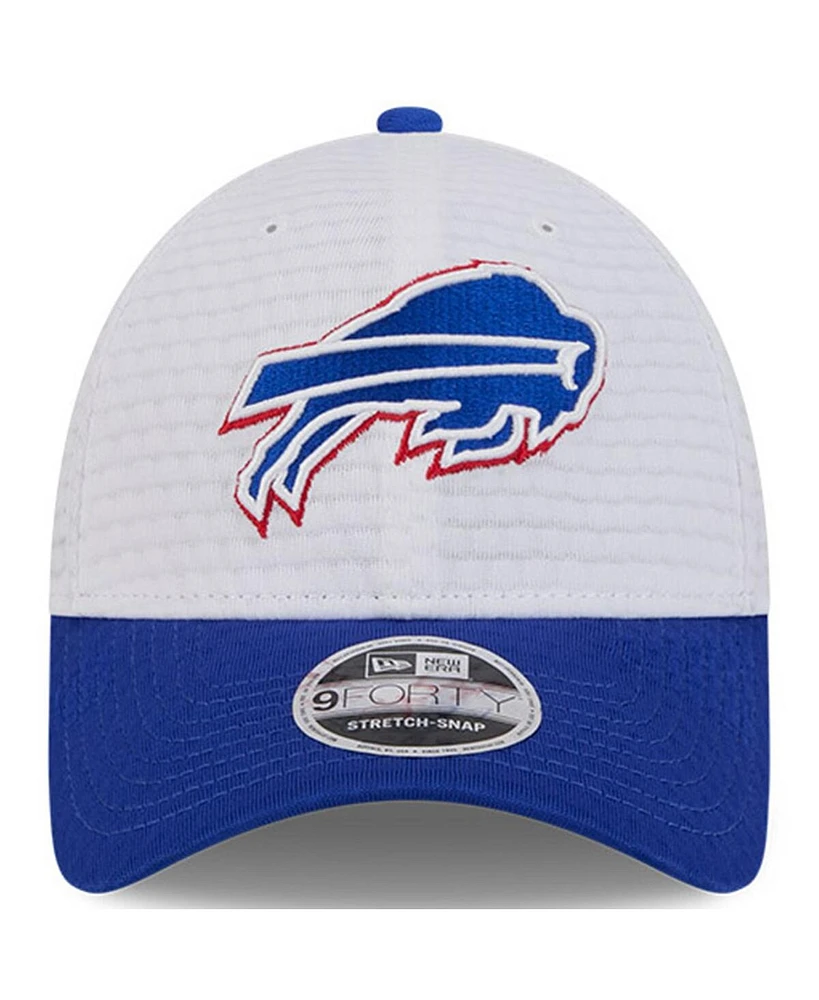 New Era Men's White/Royal Buffalo Bills 2024 Nfl Training Camp 9FORTY Adjustable Hat