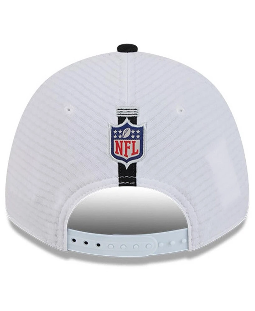 New Era Men's White/Black Las Vegas Raiders 2024 Nfl Training Camp 9FORTY Adjustable Hat