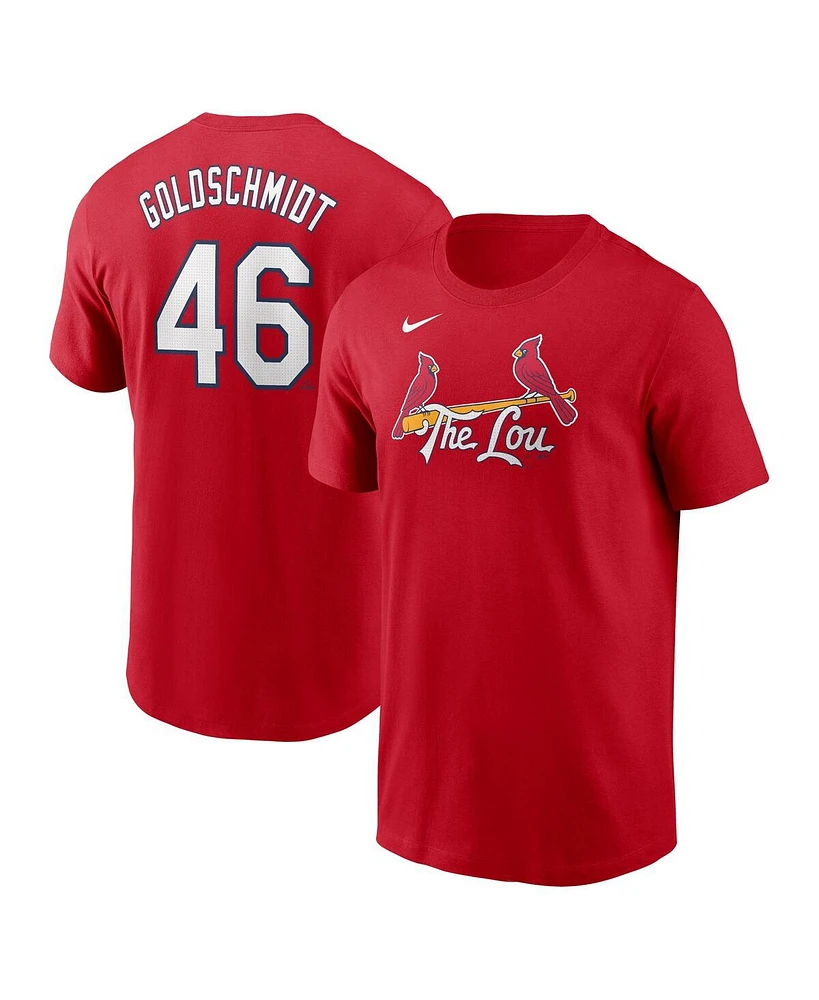 Nike Men's Paul Goldschmidt Red St. Louis Cardinals 2024 City Connect Fuse Name Number T-Shirt