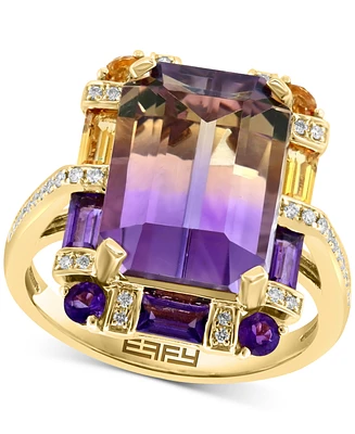 Effy Multi-Gemstone (7-3/4 ct. t.w.) & Diamond (1/8 ct. t.w.) Ring in 14k Gold