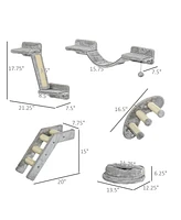 Simplie Fun Elevated Cat Haven Cozy Beds, Scratching Surfaces, Ladder Platforms, Curved Stairs