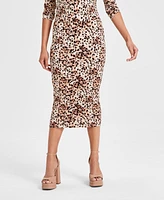 Bar Iii Women's Cheetah-Print Jersey Midi Skirt, Created for Macy's