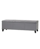 Streamdale Furniture Glouster Storage Ottoman - Contemporary Upholstered Footrest with Hidden Storage