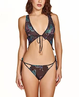 Hauty Women's 2 Pc Lingerie Set with Printed Butterfly's and Functional Ties