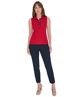 Tommy Hilfiger Women's Rib-Knit Sleeveless Polo Tank Top