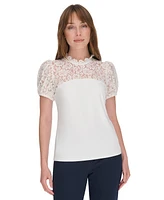 Tommy Hilfiger Women's Crewneck Puff-Sleeve Top