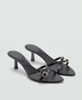 Mango Women's Buckle Leather Sandals