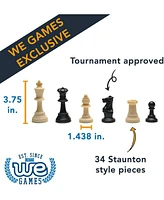 We Games Weighted Plastic Staunton Chess Pieces, 3.75 in King
