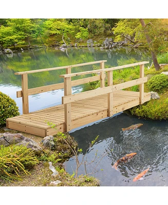 Simplie Fun Stunning Wooden Garden Bridge Safety & Serenity for Your Outdoor Oasis