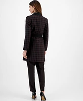 Le Suit Women's Houndstooth Belted Pantsuit, Regular & Petite