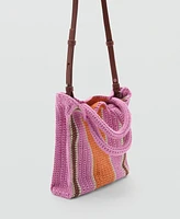 Mango Women's Crochet Shopper Bag