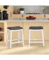 Slickblue 26 Inch Counter Height Bar Stool Set of 2 with Upholstered Seat