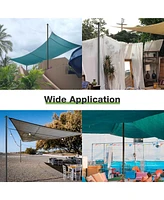 10 Ft Sun Shade Sail Pole Post Canopy Awning Deck Patio Backyard with Pole Bracket Clamp Powder Patio Outdoor 121" Black