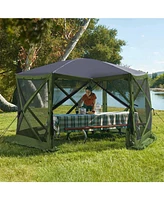 ECR4Kids Lightspeed Outdoors Pop-Up 6-Sided Screen Shelter, Green