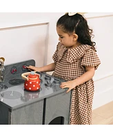 ECR4Kids Girls Play Kitchen Stove, Grey Wash