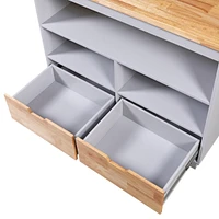 Rolling Kitchen Island with Storage and Wine Rack