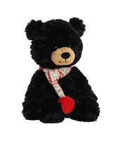 Aurora Large Bundled Bear Erik Holiday Festive Plush Toy Black 14"