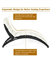 Gymax 2PCS Foldable Rattan Wicker Chaise Lounge Chair w/ Cushion Patio Outdoor
