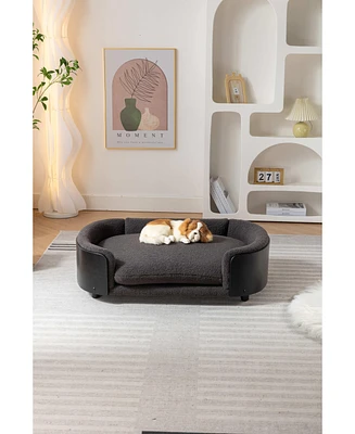 Streamdale Furniture Luxury Wood-Frame Pet Sofa Bed with Removable Cushion