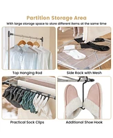 Slickblue Large Foldable Clothes Drying Rack with Tall Hanging Bar