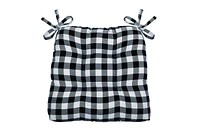 Kate Aurora Country Living Gingham Plaid Checkered Farmhouse Chair Cushion Pads - Piece