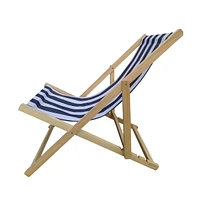 Streamdale Furniture Populus wood sling chair blue Stripe Broad Dark blue Strip
