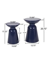 Modern Pedestal Side Table Set Sophisticated Flair