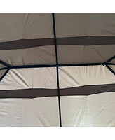Elegant 13'x10' Outdoor Gazebo with Removable Curtains and Canopy Top